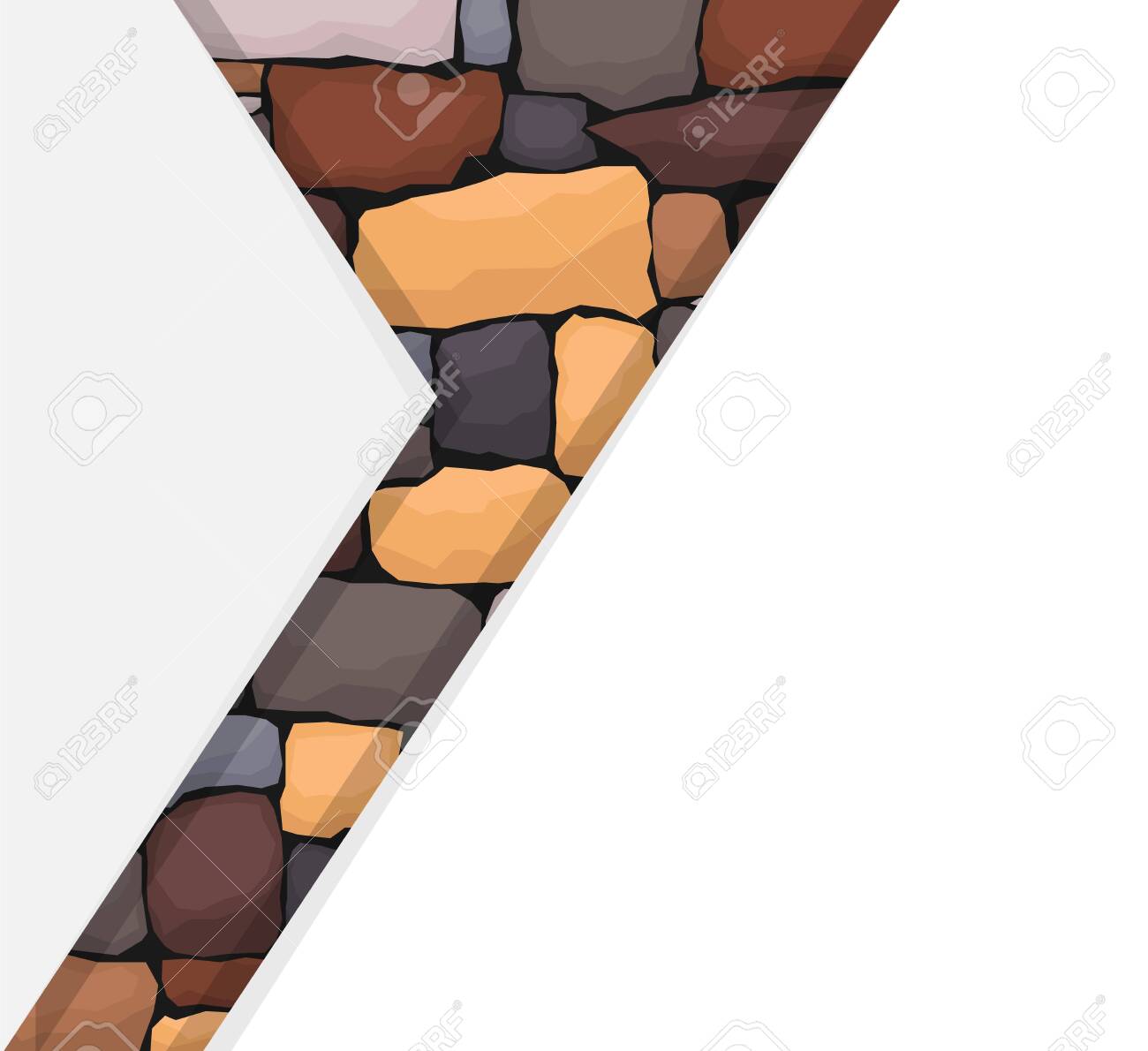 Abstract background with white polygons cutting stone masonry. Vector illustration of abstract image for magazine cover. Vector. - 149140620 Abstract background with white polygons cutting stone masonry. Vector illustration of abstract image for magazine cover. Vector. - 149140620