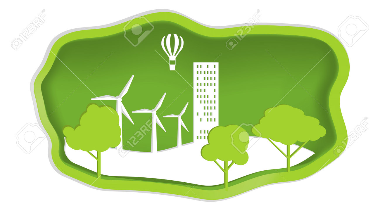 Nature and ecology, ecology conservation concept in paper design style. Vector illustration. Vector. - 162890899 Nature and ecology, ecology conservation concept in paper design style. Vector illustration. Vector. - 162890899