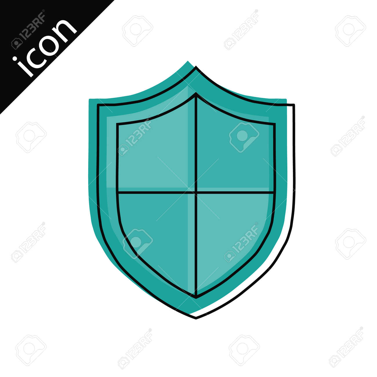 Shield lines. Protection shield icon with border lines. Vector illustration. Vector. - 167578782 Shield lines. Protection shield icon with border lines. Vector illustration. Vector. - 167578782
