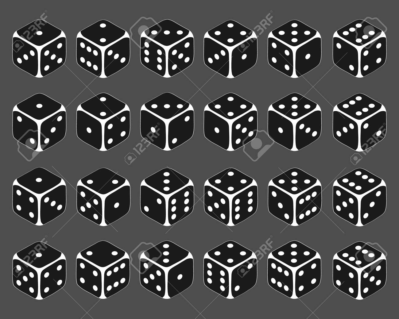 Dice, large set of dice in isometric view. Vector cartoon illustration. Vector. - 167579135 Dice, large set of dice in isometric view. Vector cartoon illustration. Vector. - 167579135