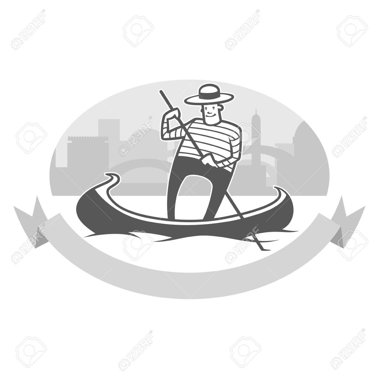 笑顔のゴンドラにゴンドラのベクトル イラストのイラスト素材 ベクタ Image