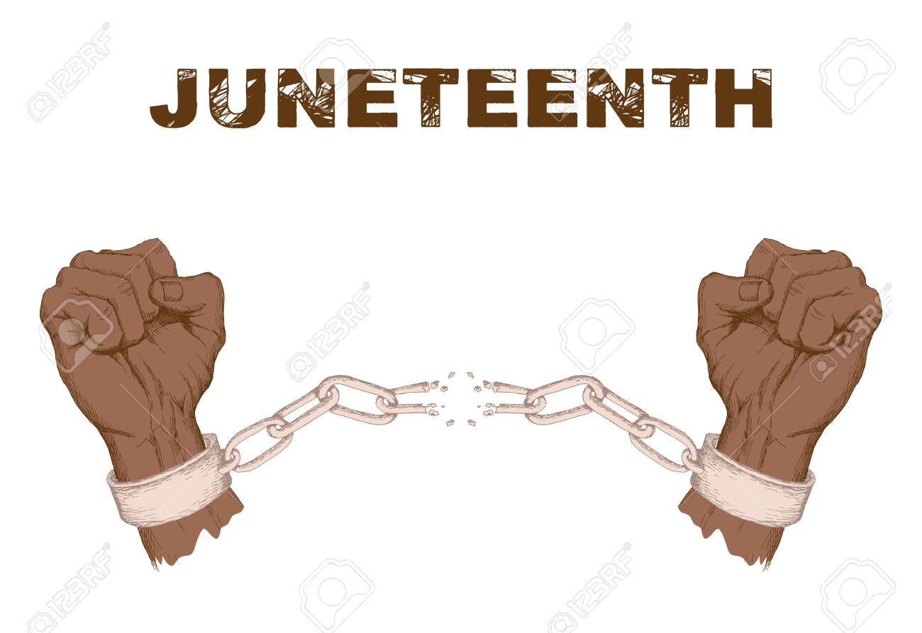 Juneteenth Day. Fist, Hand, Broken Chain, The Shackles, The Symbol Of  Protest Against A White Background. Fight For Freedom And Equal Rights.  Hand Drawing In Sketch Style. Royalty Free SVG, Cliparts, Vectors,