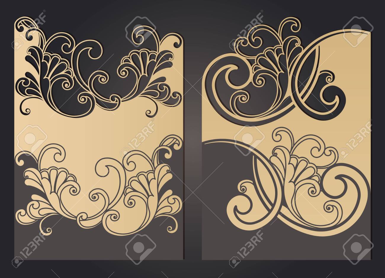 laser cut wedding invitation template with lace pattern in vintage vintage style wedding invitations