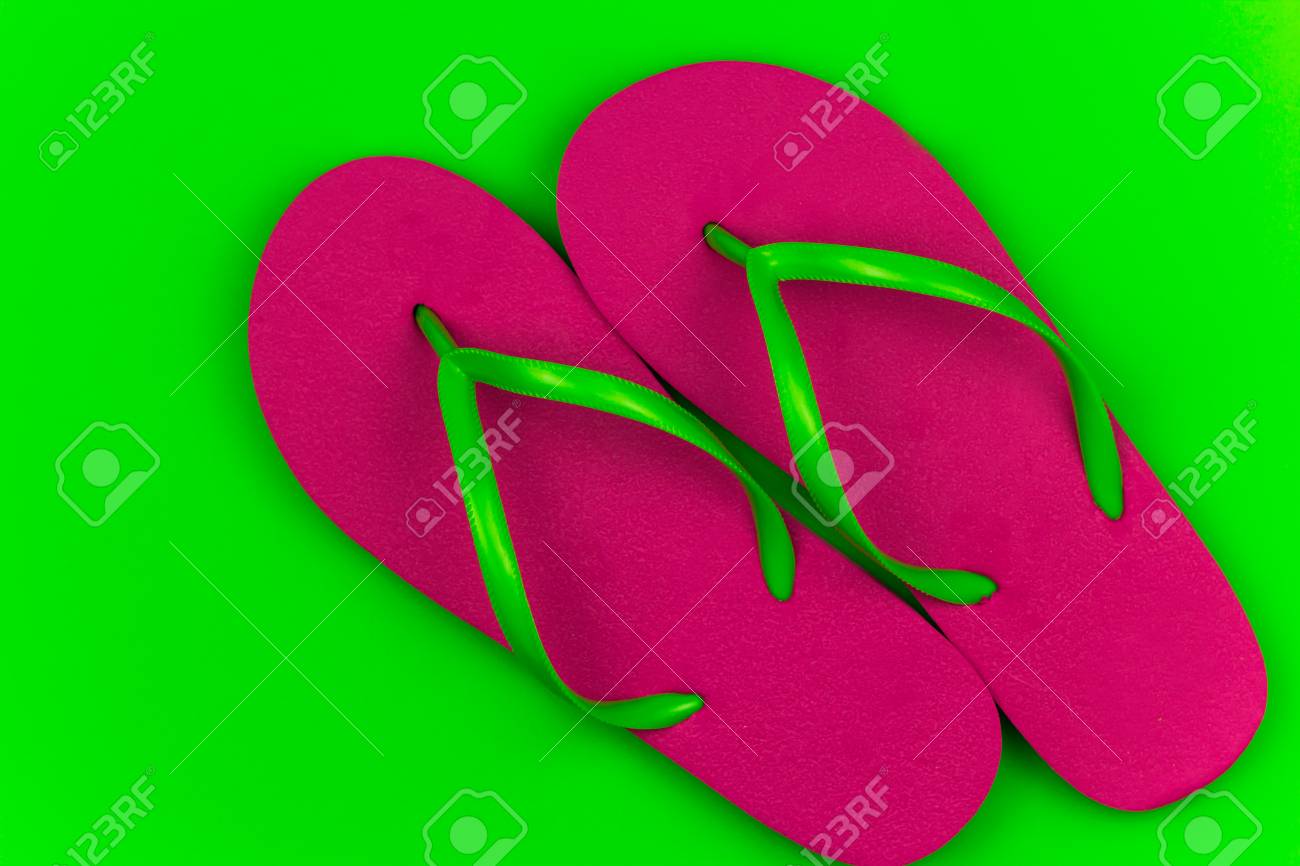 bright pink flip flops