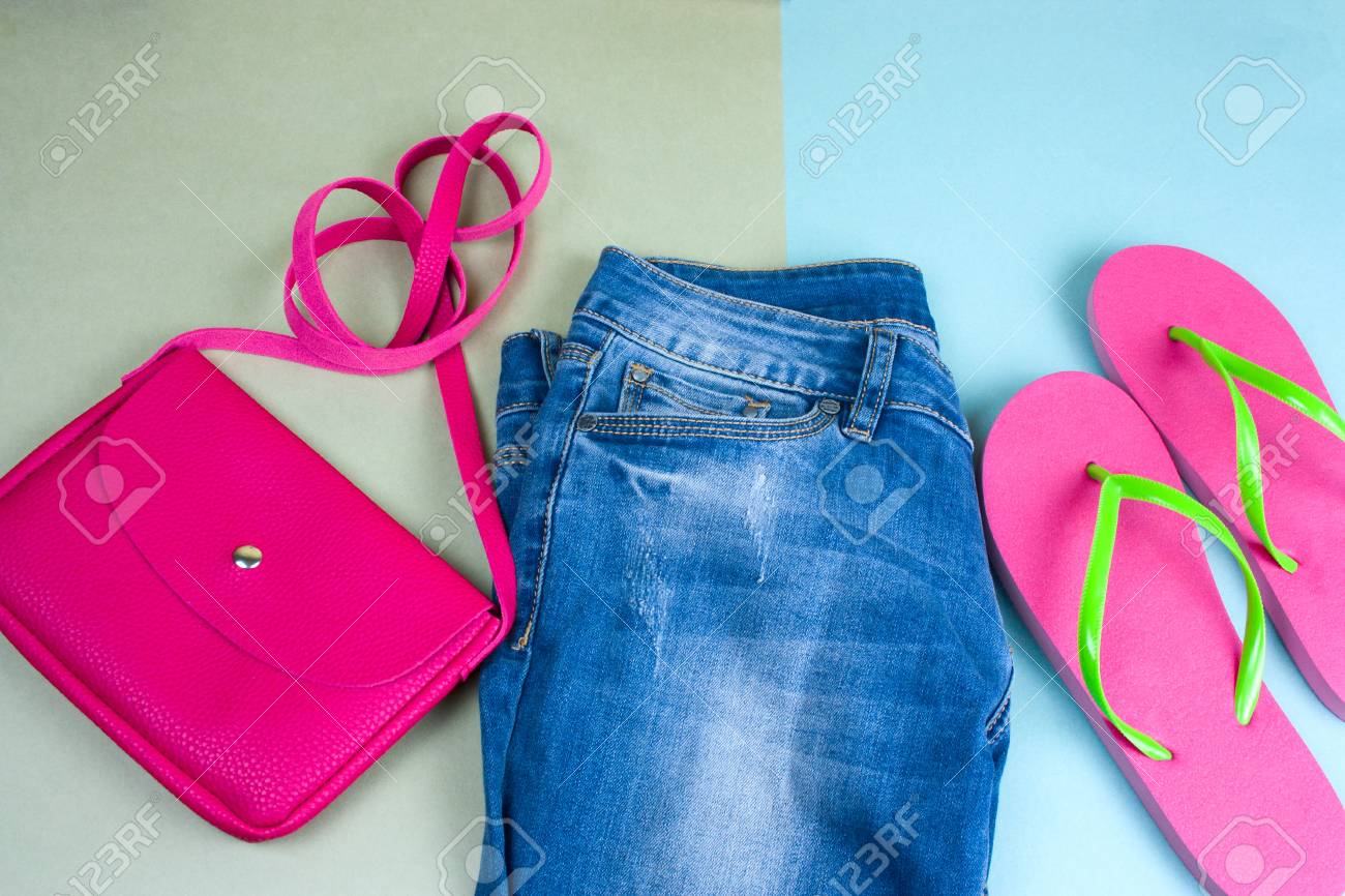 blue jean flip flops