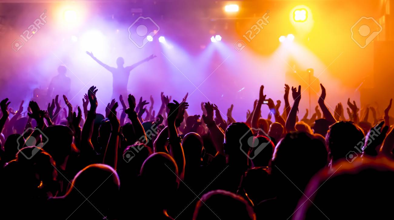 Cheering Crowd At A Rock Concert Stock Photo Picture And Royalty Free Image Image
