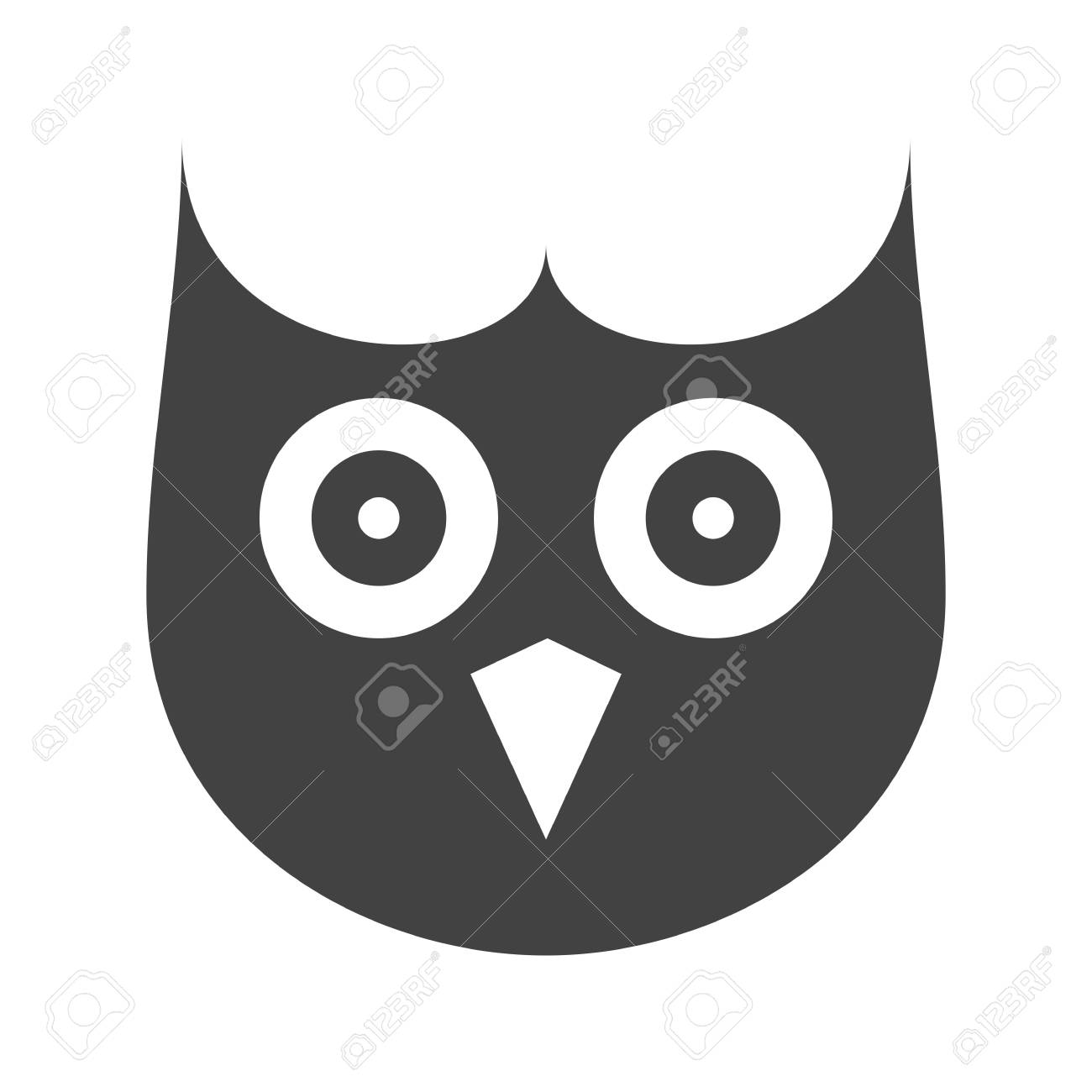 フクロウ 顔 目のアイコン ベクトル画像 動物の使用もできます 携帯アプリ Web アプリ 印刷メディアに適しています のイラスト素材 ベクタ Image