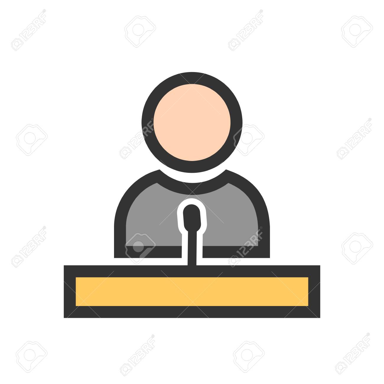 講演者 ゲスト 講演会 音声アイコン画像また 教育 学術や科学のために使用することができます Web アプリ モバイル アプリ 印刷メディアでの使用に適しています のイラスト素材 ベクタ Image