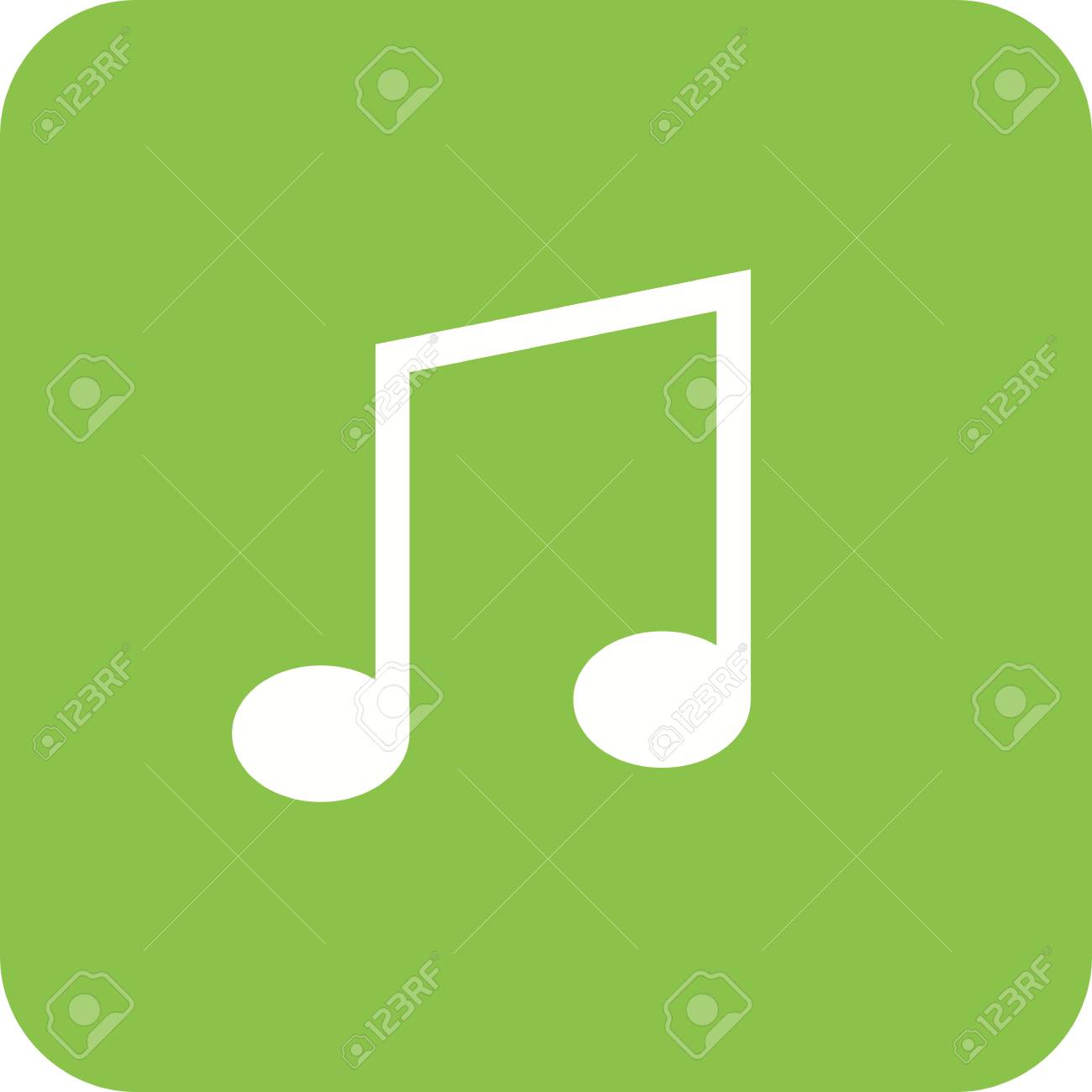 Icono De Nota Musical En Blanco Y Verde Ilustraciones svg, vectoriales,  clip art vectorizado libre de derechos. Image 99147428, image size:1300x1300