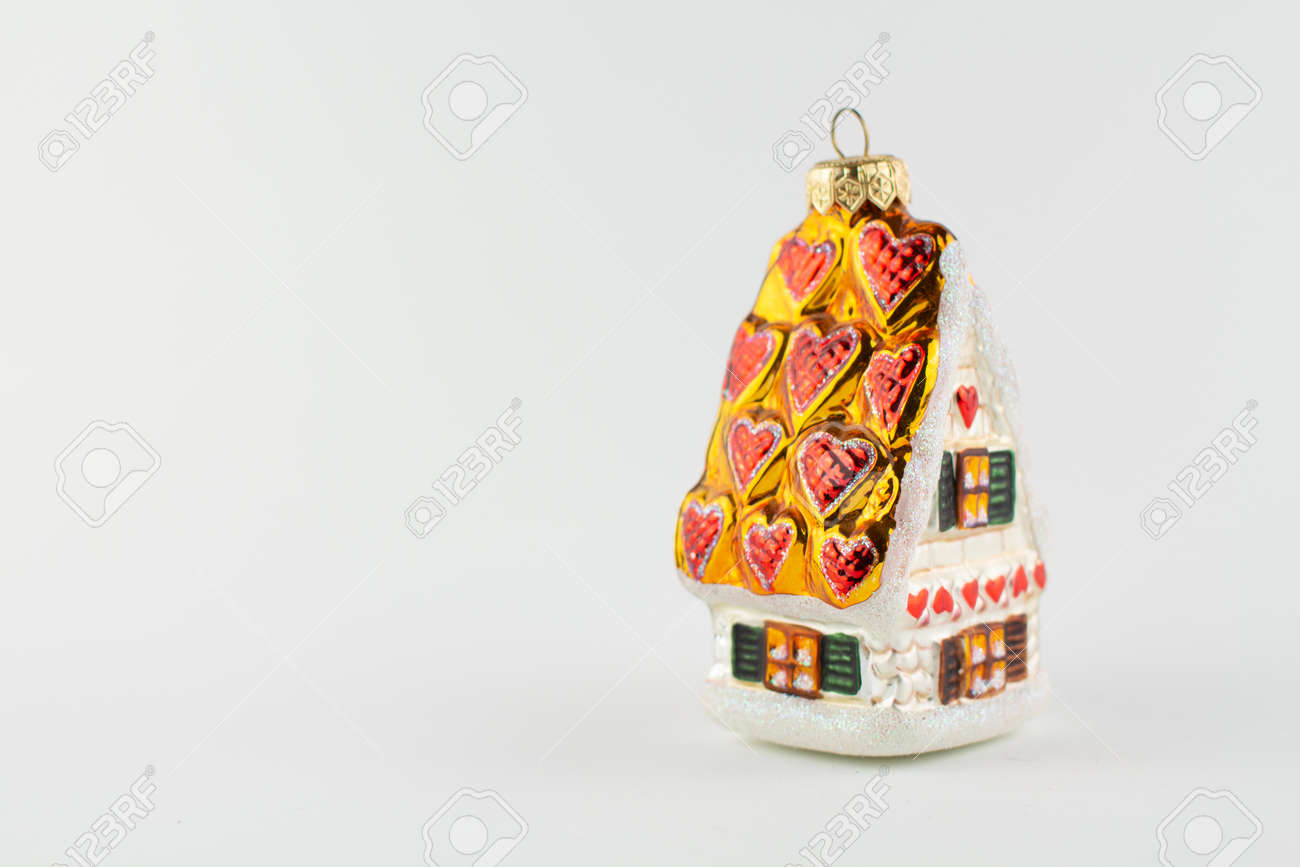 a toy house for the tree on a white background - 159659464 a toy house for the tree on a white background - 159659464