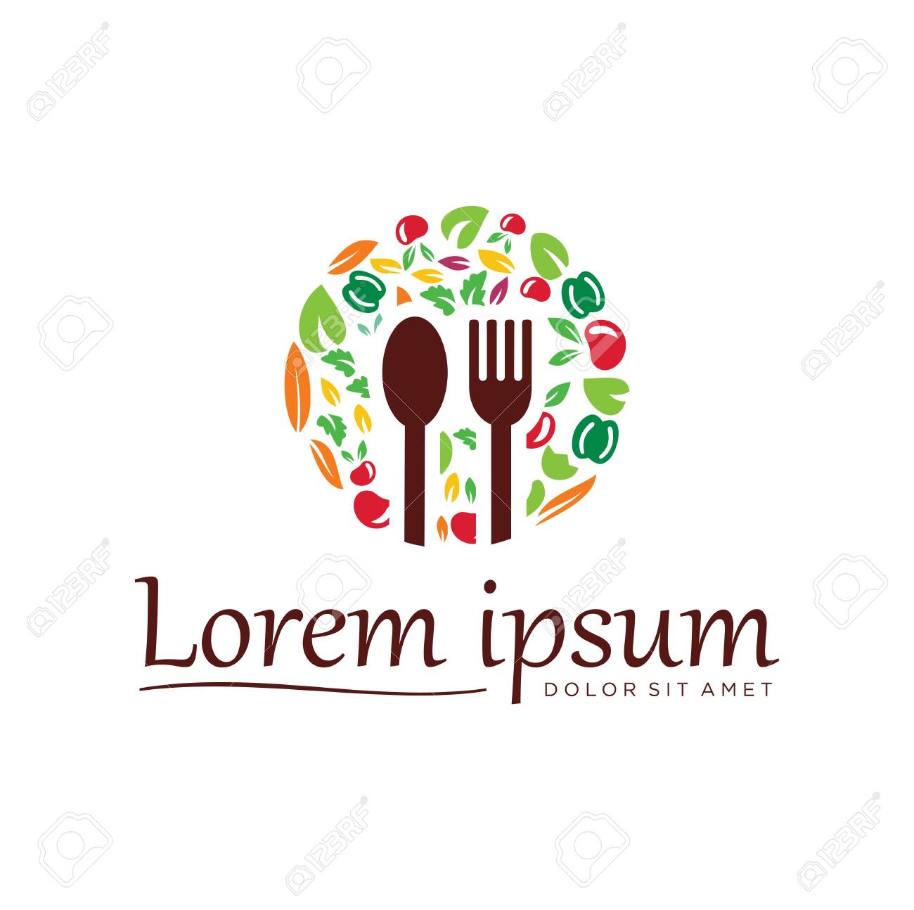 Vegetable Logo Design . Fresh Vegetables Vegetable Logo Healthy Food Shop .  Circle Vegetable Food Logo Клипарты, SVG, векторы, и Набор Иллюстраций Без  Оплаты Отчислений. Image 146854956