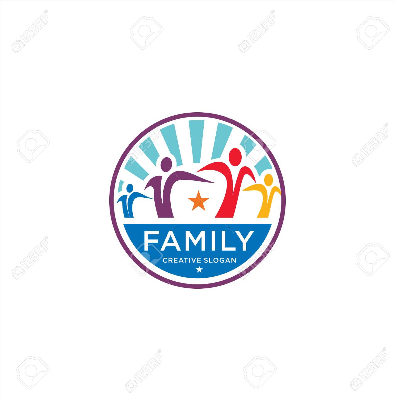 Family Logo Illustration . People Group Family Hug Logo Design ...