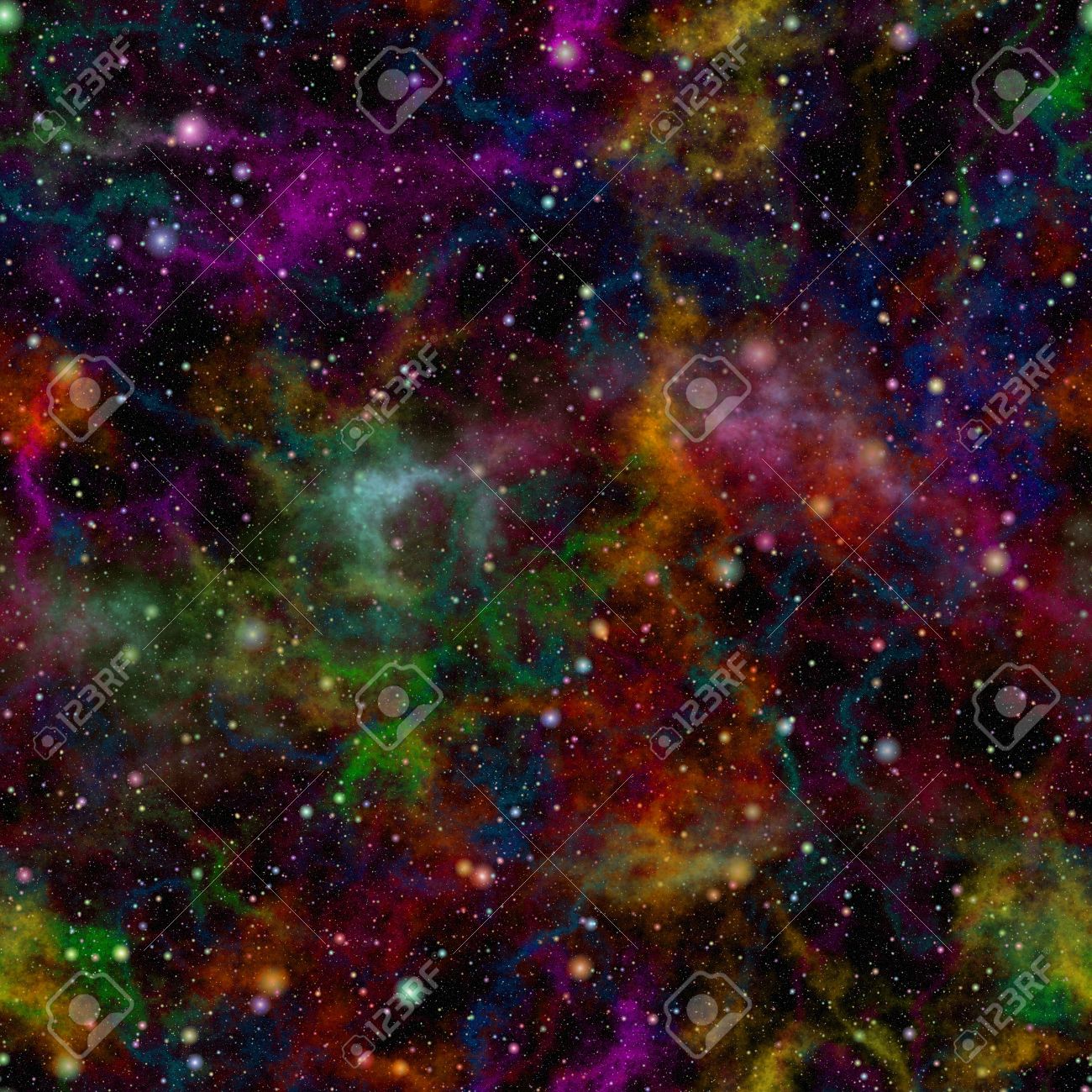 抽象的なきらびやかなカラフルな宇宙 虹色の星雲夜星空を多色の宇宙