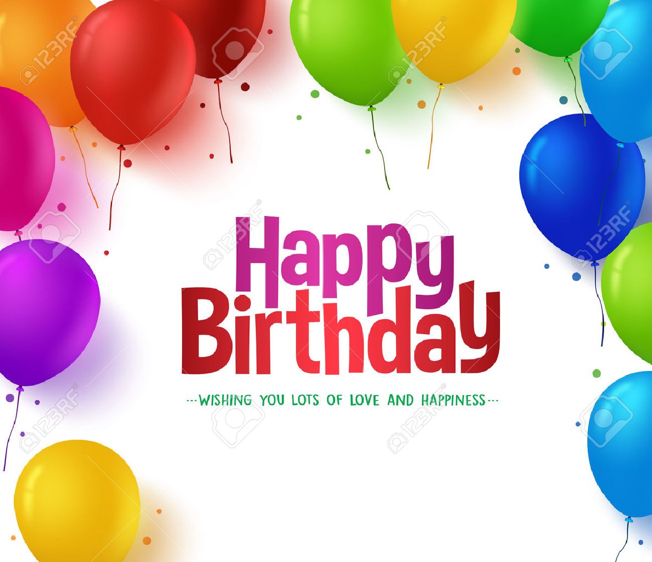 3d Realistic Colorful Bunch of Happy Birthday Balloons Background for Party and Celebrations With Space for Text Isolated in White. Vector Illustration - 48167513 3d Realistic Colorful Bunch of Happy Birthday Balloons Background for Party and Celebrations With Space for Text Isolated in White. Vector Illustration - 48167513