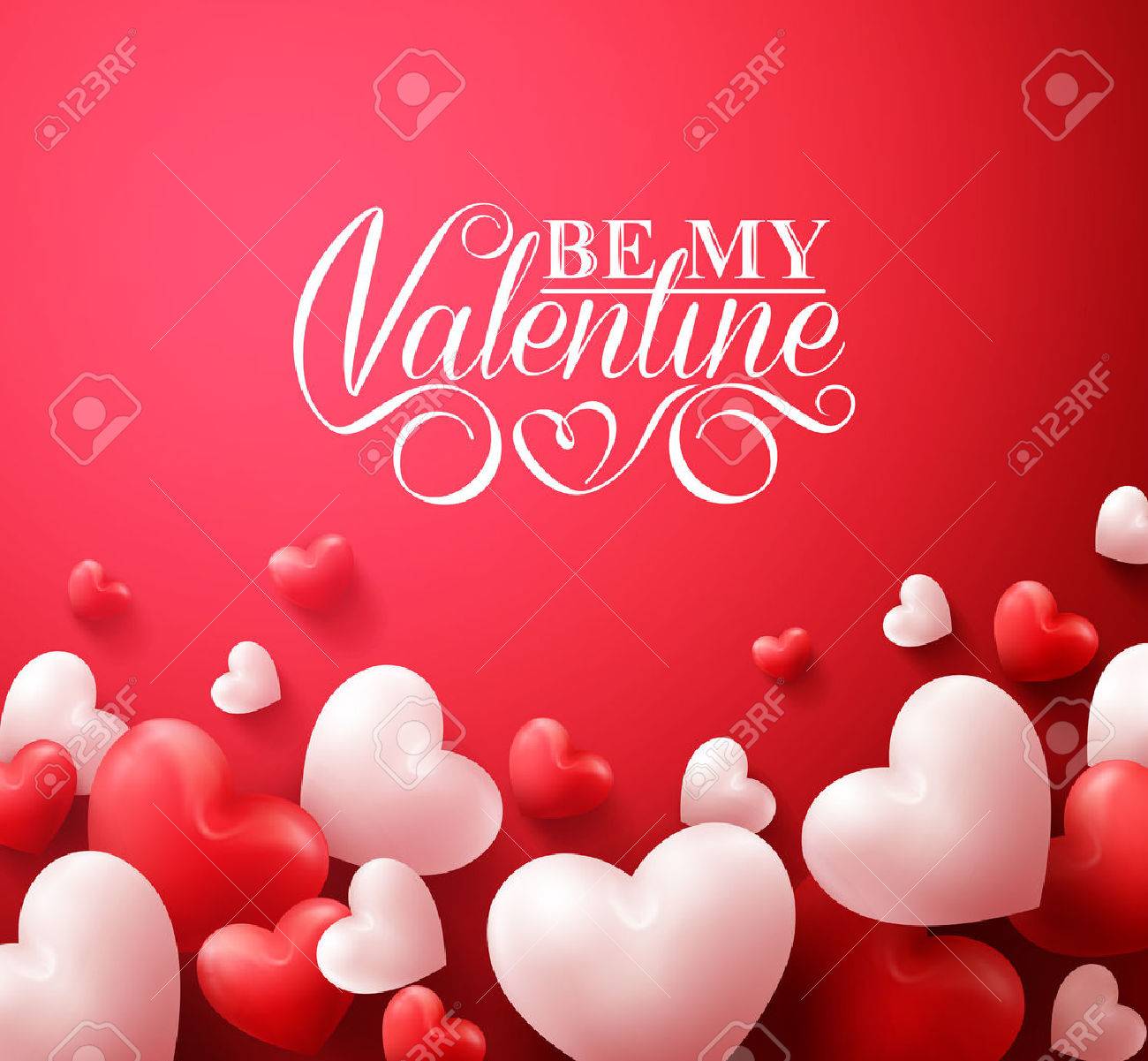 Realistic 3D Colorful Romantic Valentine Hearts in Red Background Floating with Happy Valentines Day Greetings. Illustration - 50500135 Realistic 3D Colorful Romantic Valentine Hearts in Red Background Floating with Happy Valentines Day Greetings. Illustration - 50500135