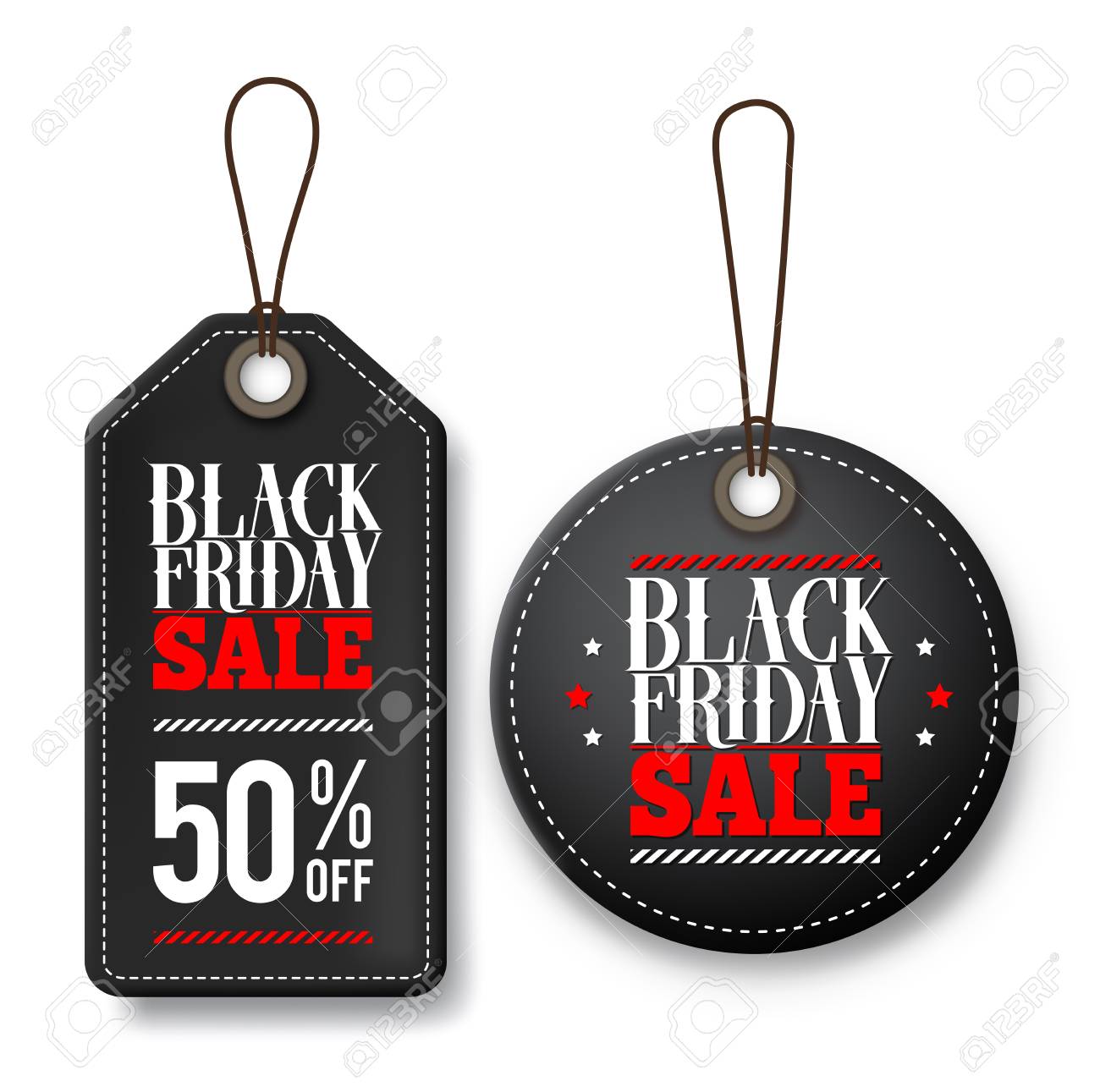 black friday sale vector price tags for discount promotions with