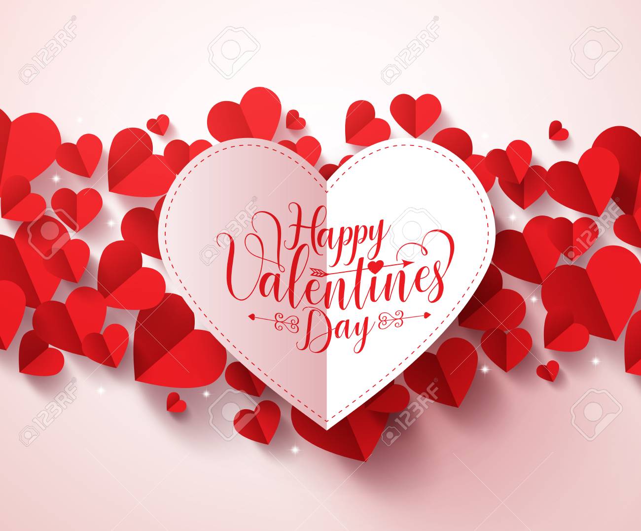 valentines greetings card design in white color with happy