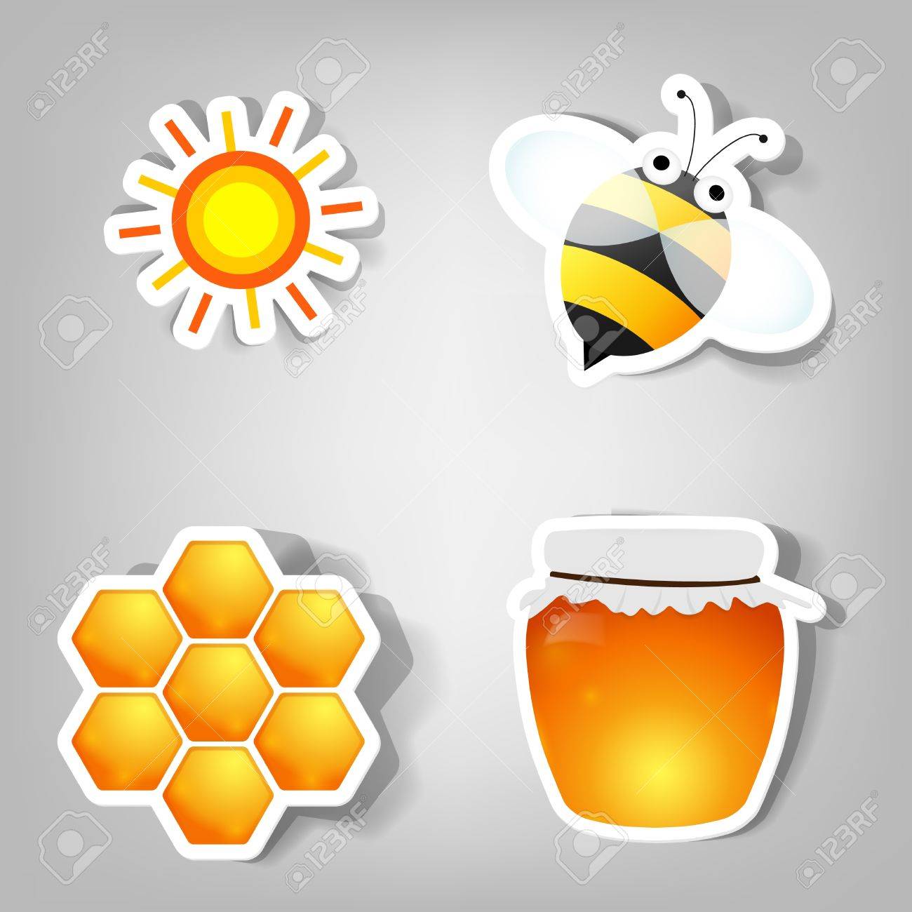 set of design elements for advertising beekeeping products - 9893208 set of design elements for advertising beekeeping products - 9893208