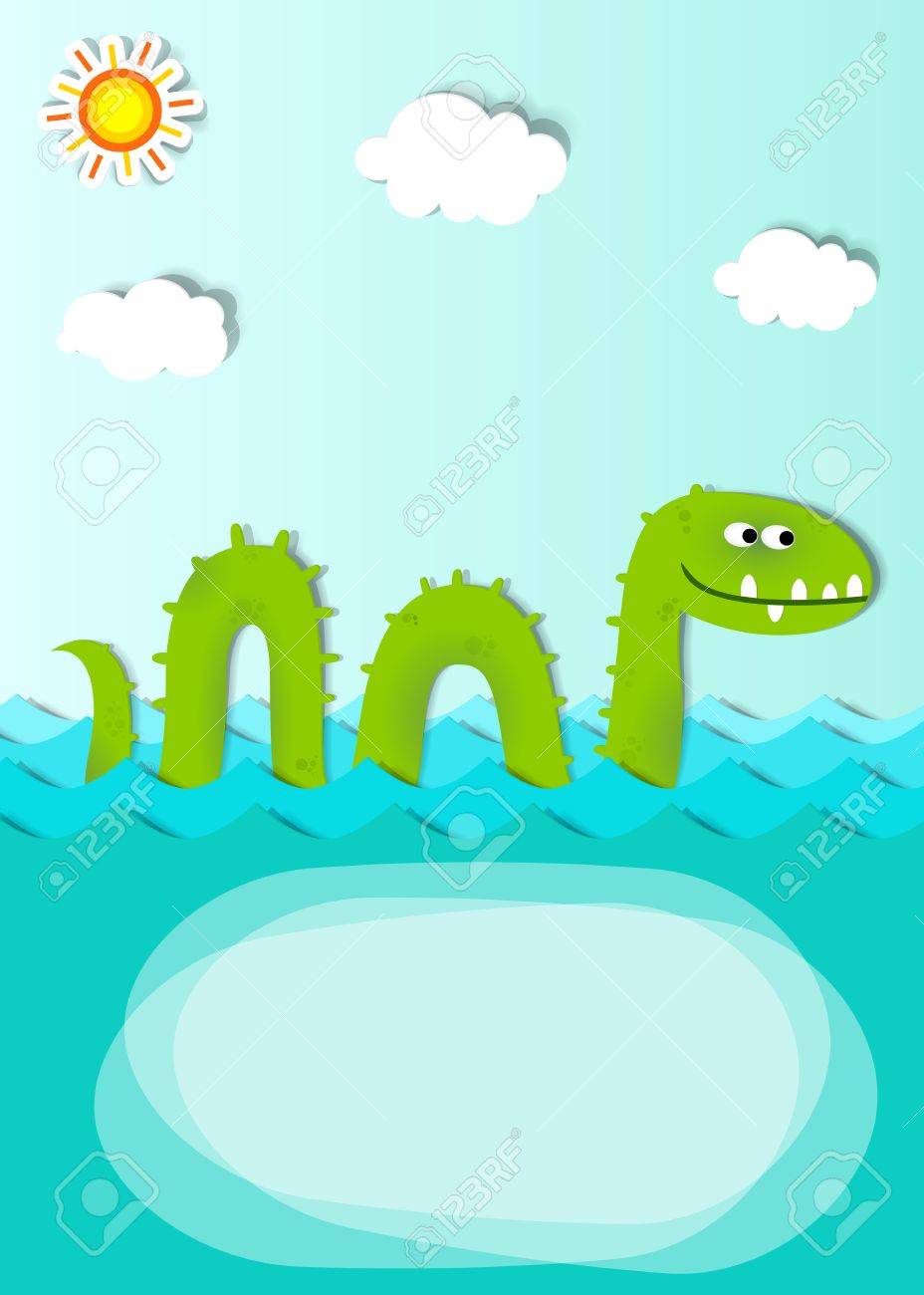creative poster with sea monster - 12496547 creative poster with sea monster - 12496547