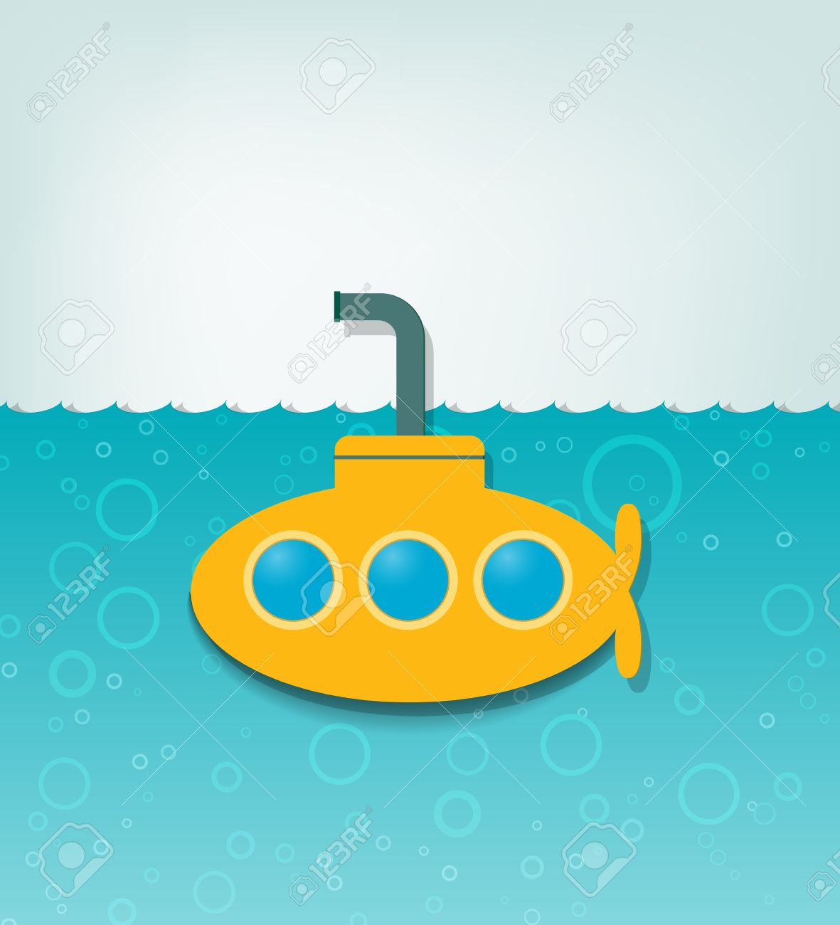 creative illustration with a yellow submarine - 15144243 creative illustration with a yellow submarine - 15144243