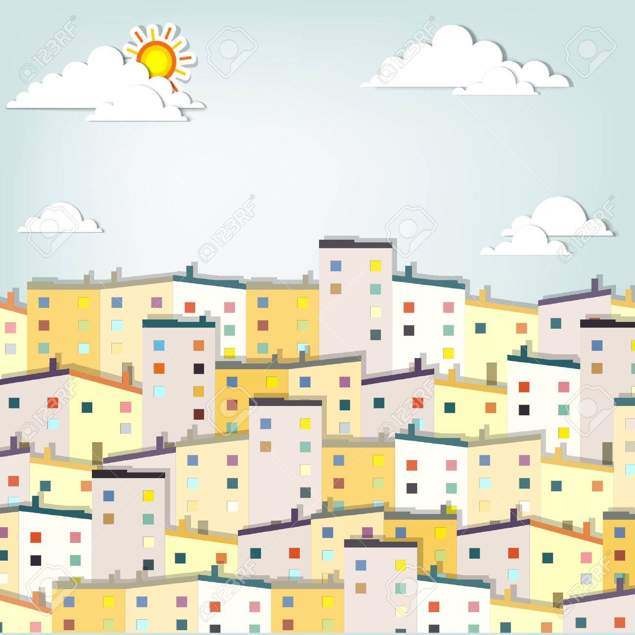 panorama town creative vector applique - 15402366 panorama town creative vector applique - 15402366