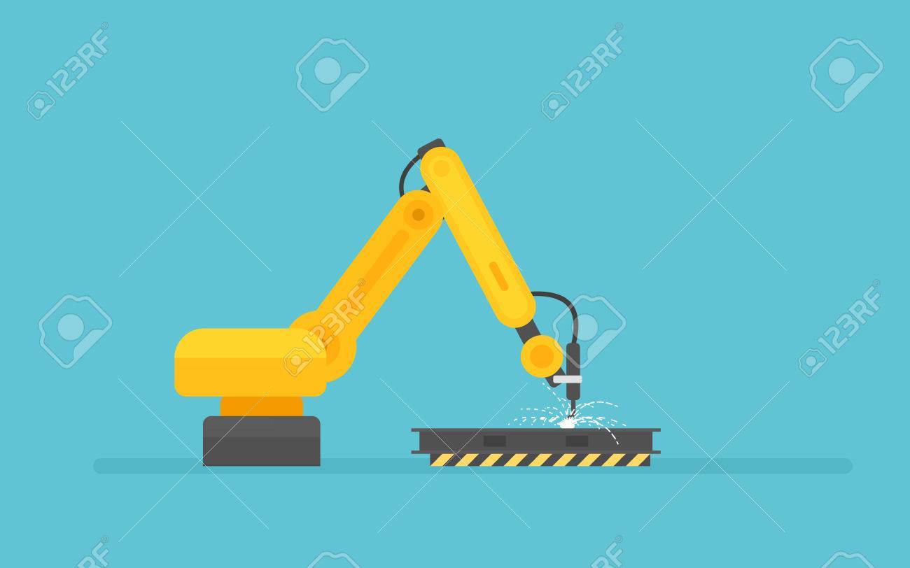 ロボット アームの溶接のイラスト素材 ベクタ Image