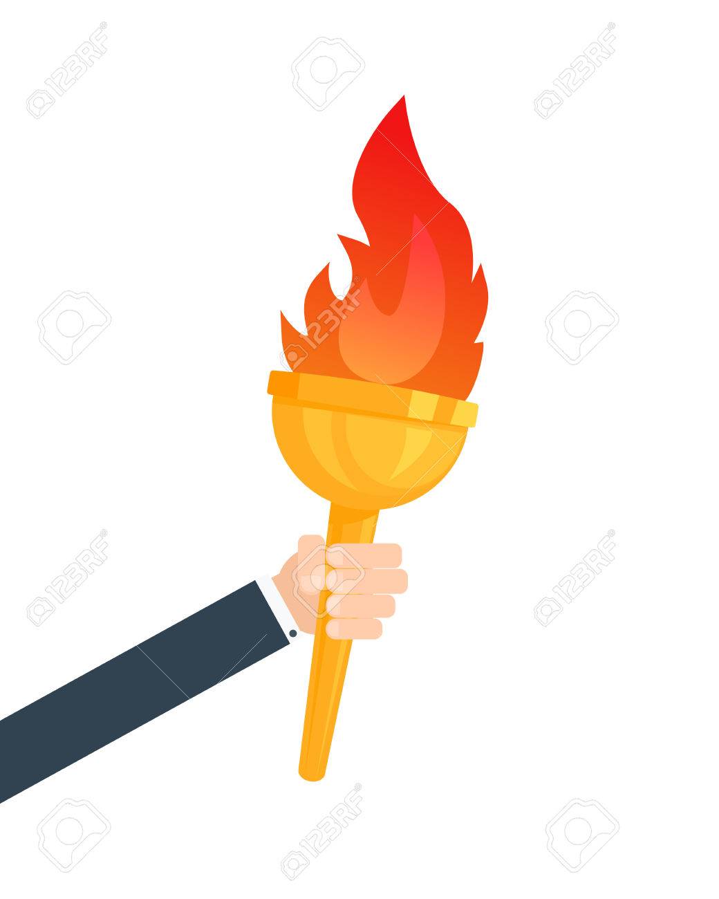 Hand Holding Flaming Torch Royalty Free Cliparts Vectors And Stock Illustration Image 80089701