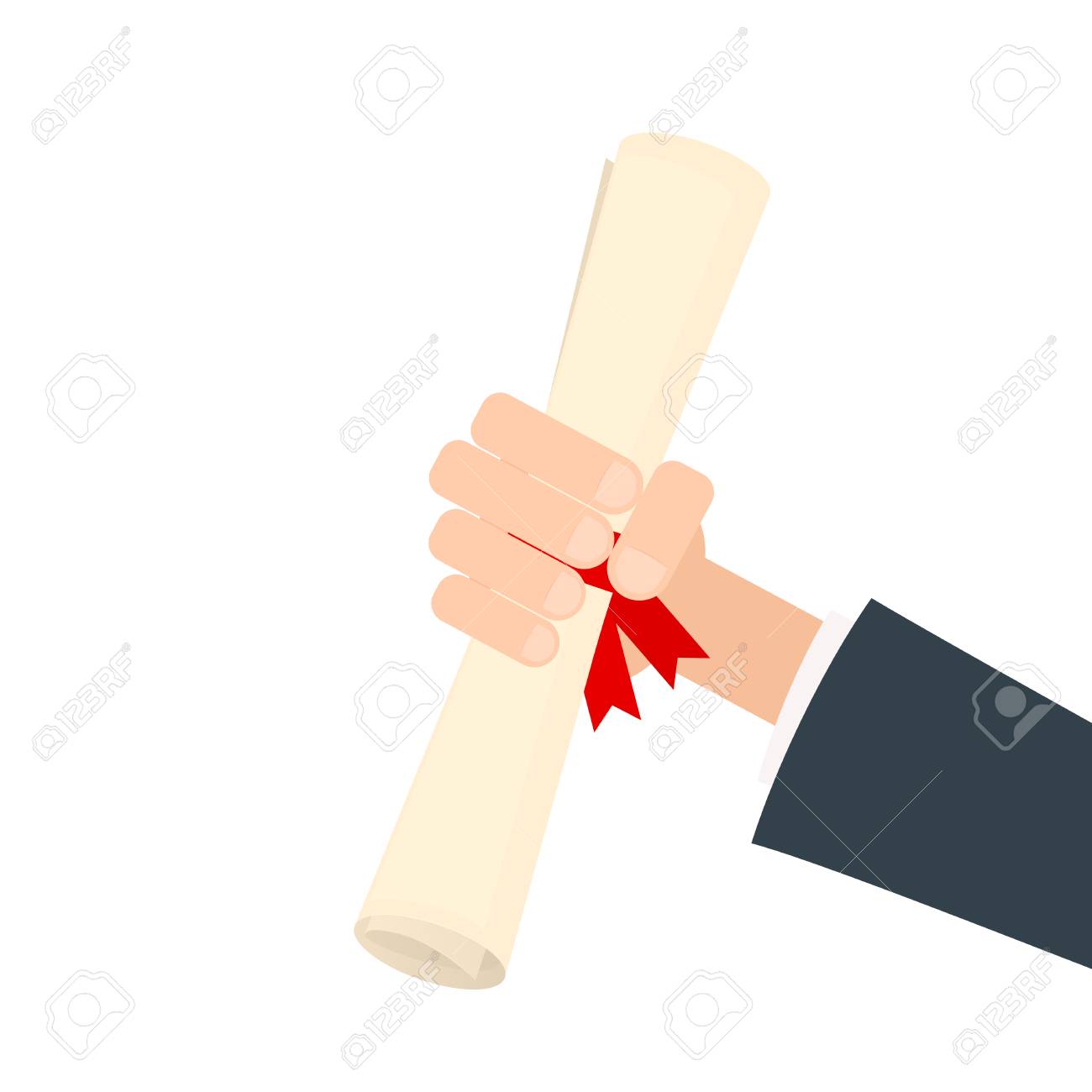 卒業証書または証明書を持つ手します のイラスト素材 ベクタ Image 8007