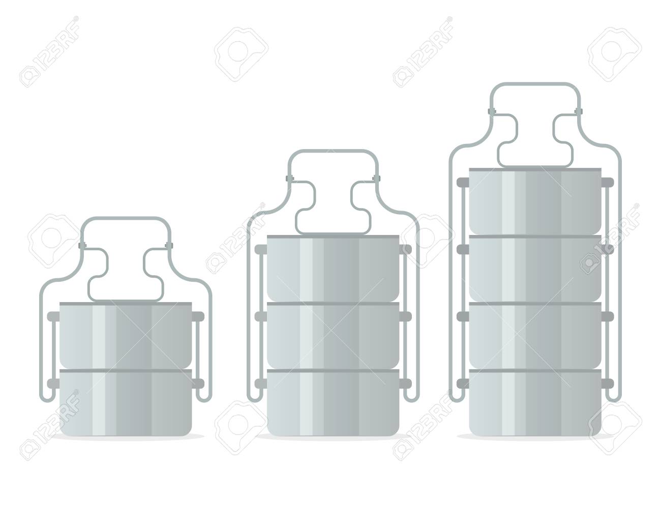 Tiffin food carrier icon set. Vector illustration isolated on white background. - 92684254 Tiffin food carrier icon set. Vector illustration isolated on white background. - 92684254