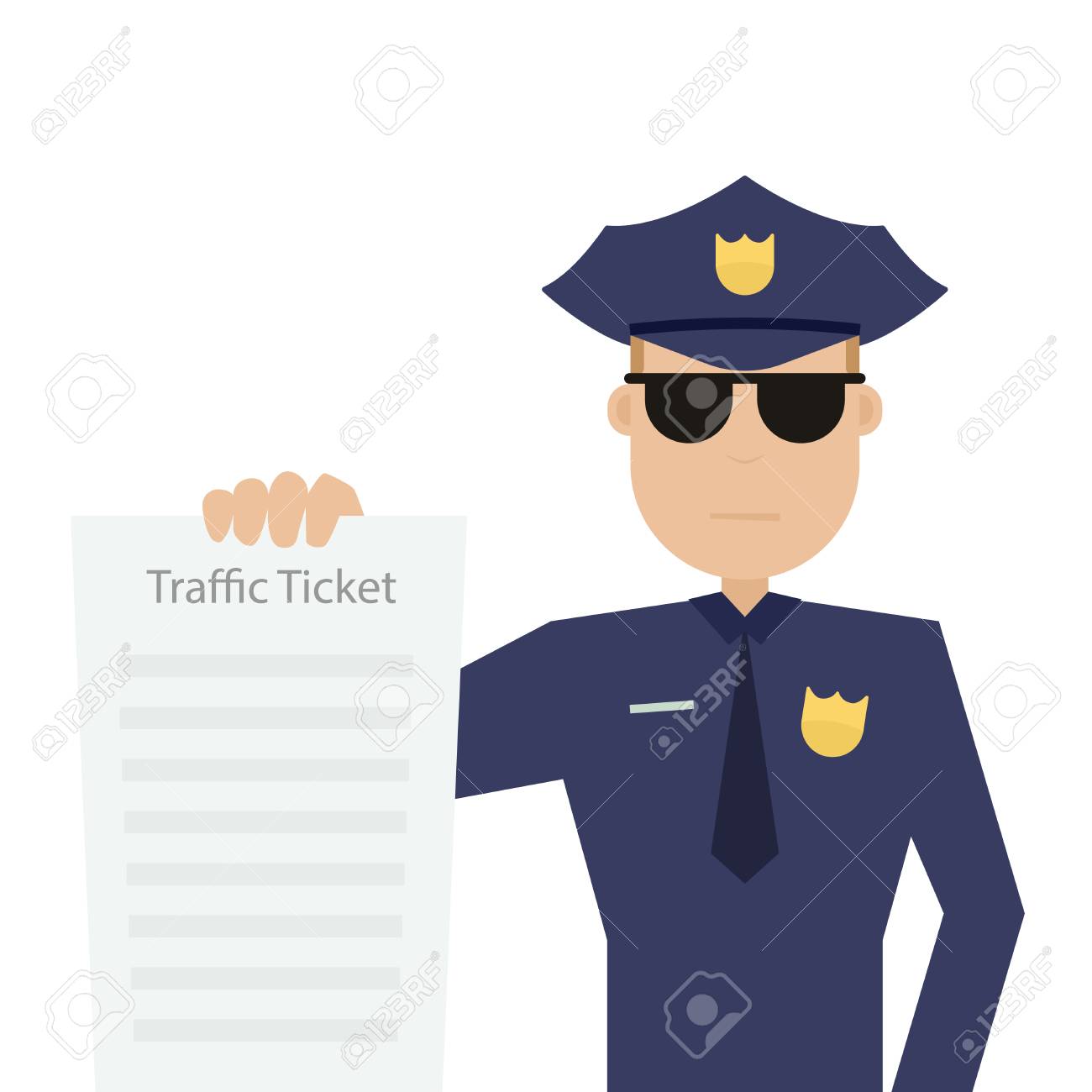Road Patrol Officer Is Holding Traffic Ticket Royalty Free Cliparts Vectors And Stock Illustration Image 100720171