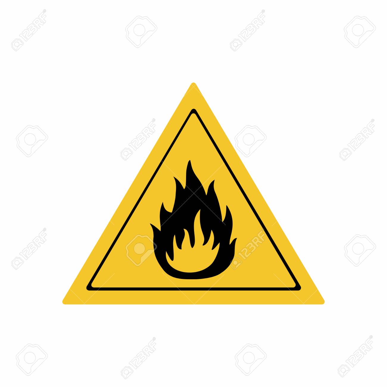 可燃性材質記号ベクトル デザインです Iso 7010 W021 警告記号です のイラスト素材 ベクタ Image 可燃性材質記号ベクトル デザインです Iso 7010 W021 警告記号です のイラスト素材 ベクタ Image