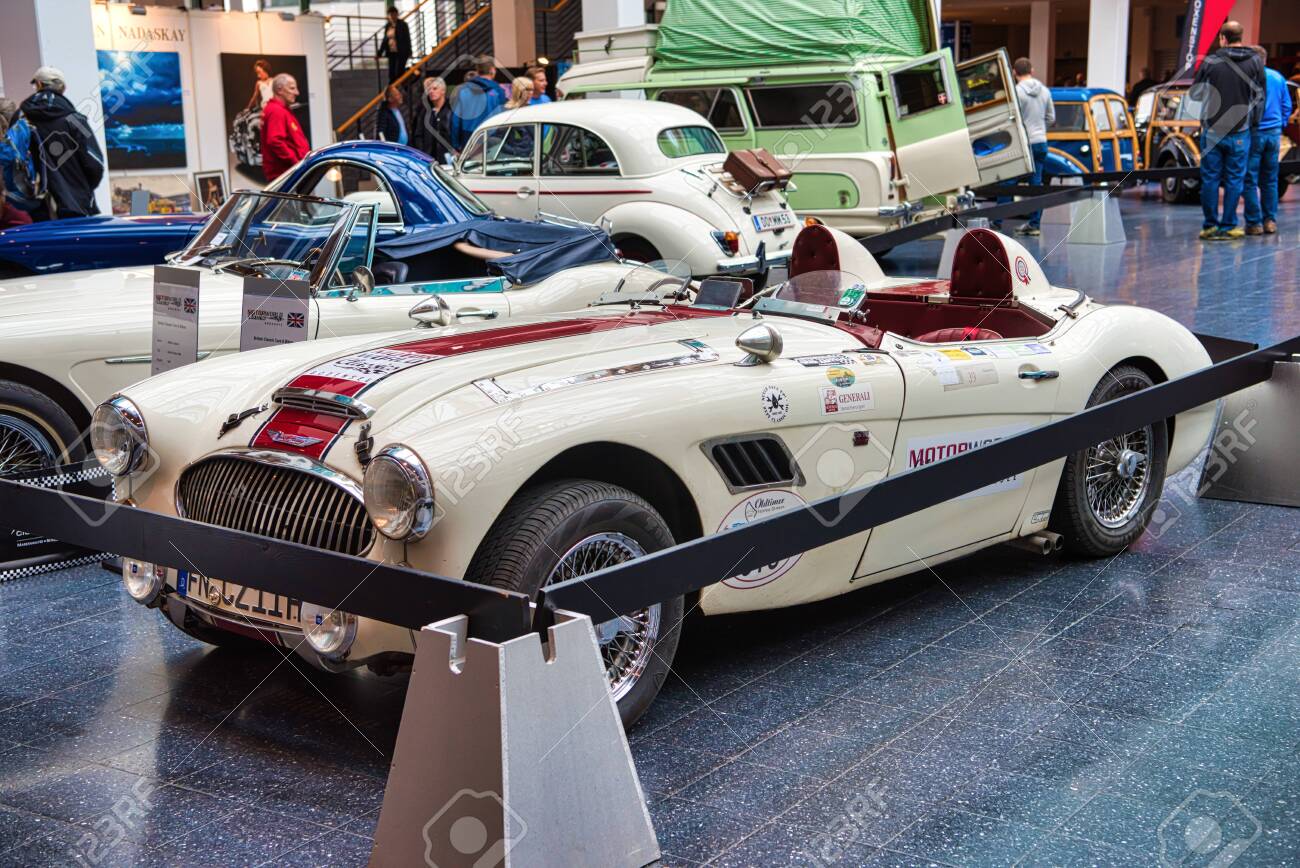 Friedrichshafen May 2019 Beige Austin Healey 3000 1962 Racing