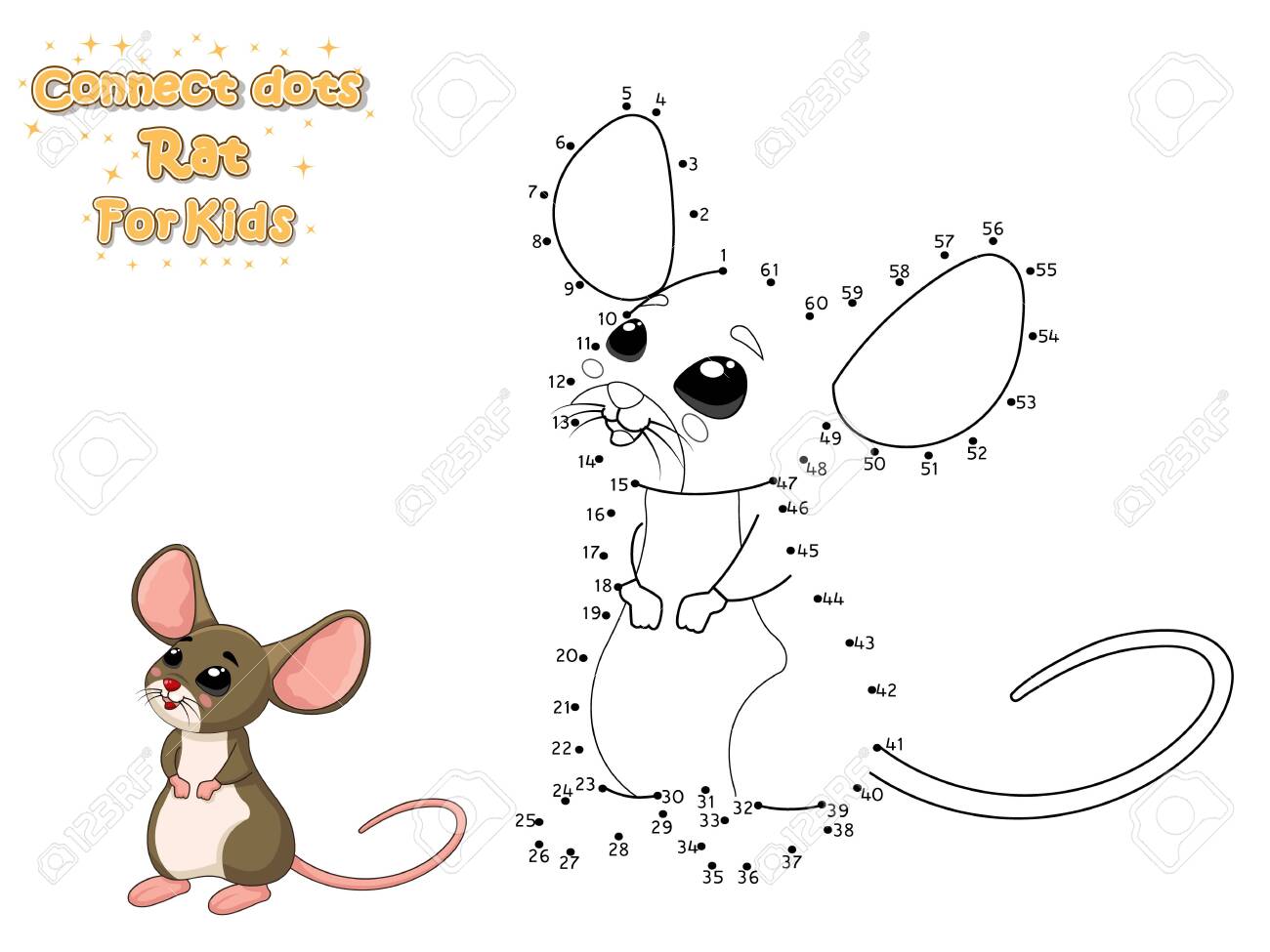 Connect The Dots And Draw Cute Cartoon Rat Educational Game Royalty Free Cliparts Vectors And Stock Illustration Image 139259325 connect the dots and draw cute cartoon rat educational game