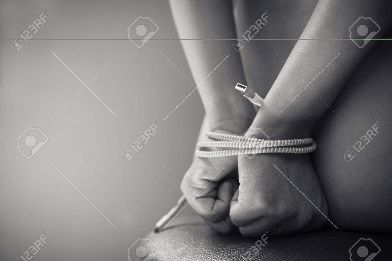 Wife Tied Up Black And White BDSM Fetish