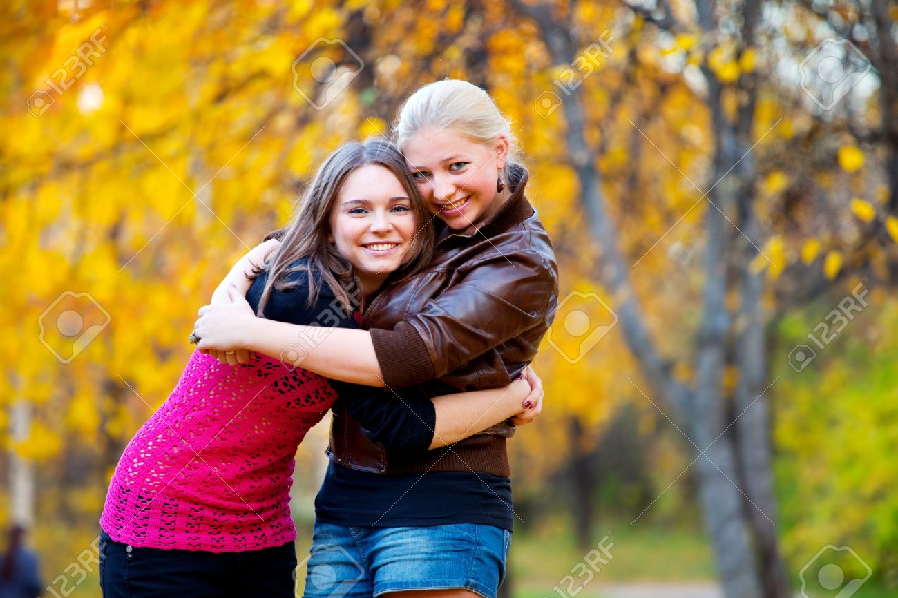 Teen Girls Hugging