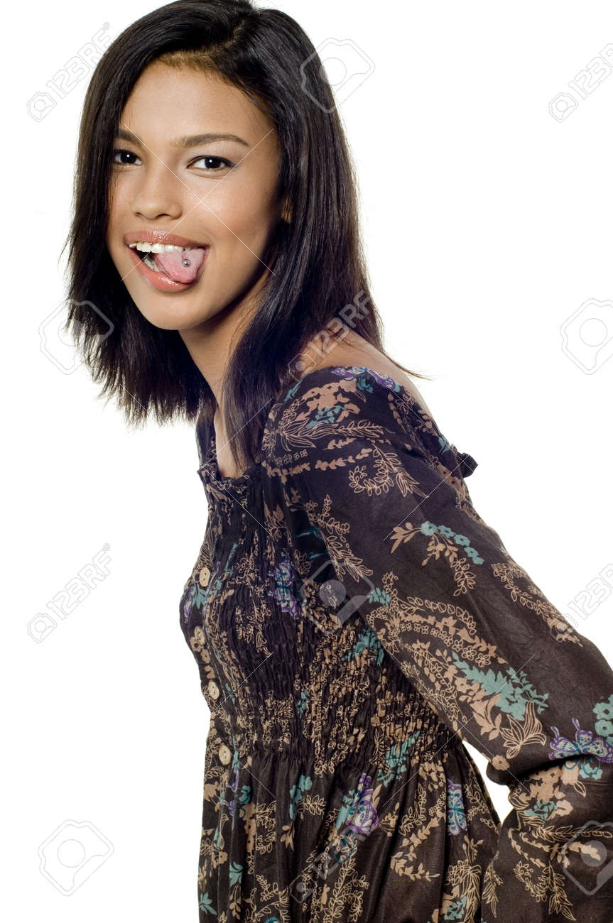 A Beautiful Young Asian Model Shows Her Pierced Tongue And Gums Stock  Photo, Picture and Royalty Free Image. Image 727162.