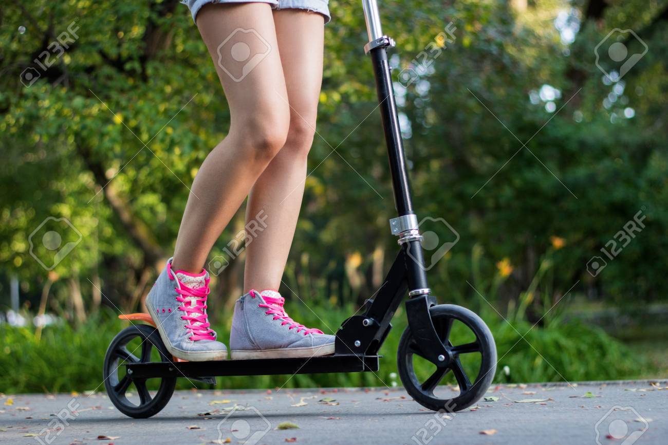 pink and black scooter