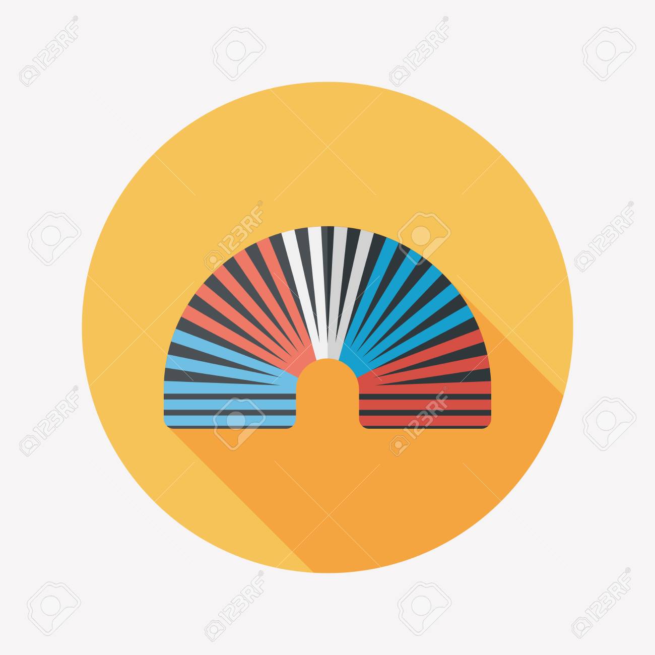 長い影 Eps10 と虹スパイラル フラット アイコンのイラスト素材