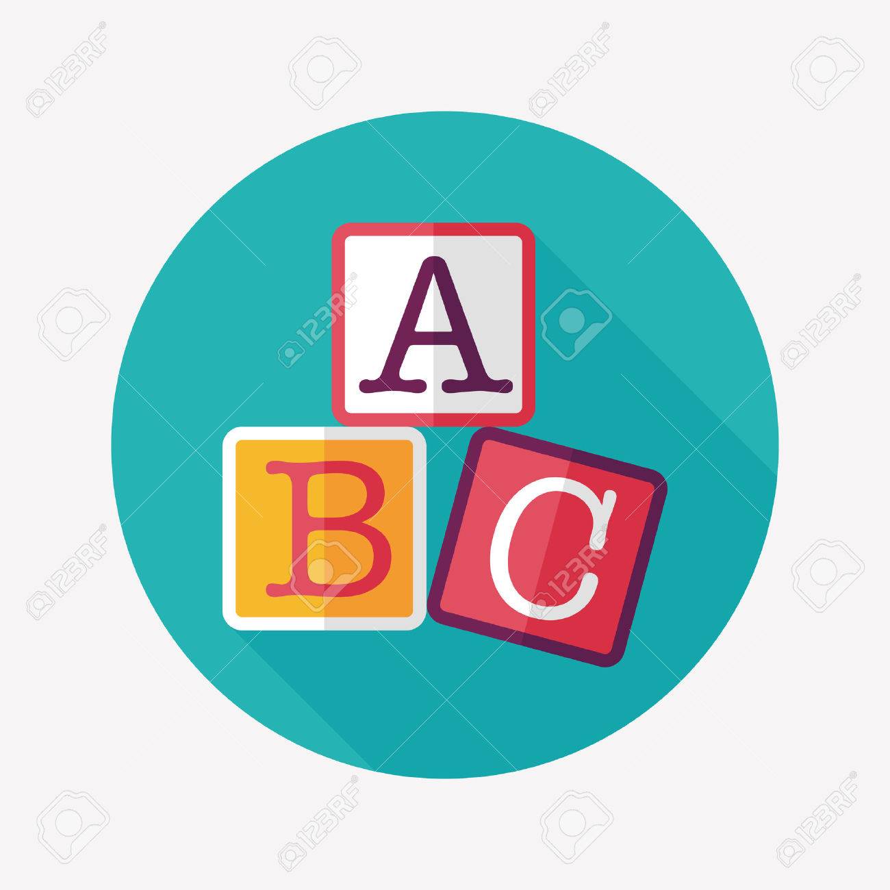 ABC blocks flat icon with long shadow,eps10 - 31675360 ABC blocks flat icon with long shadow,eps10 - 31675360