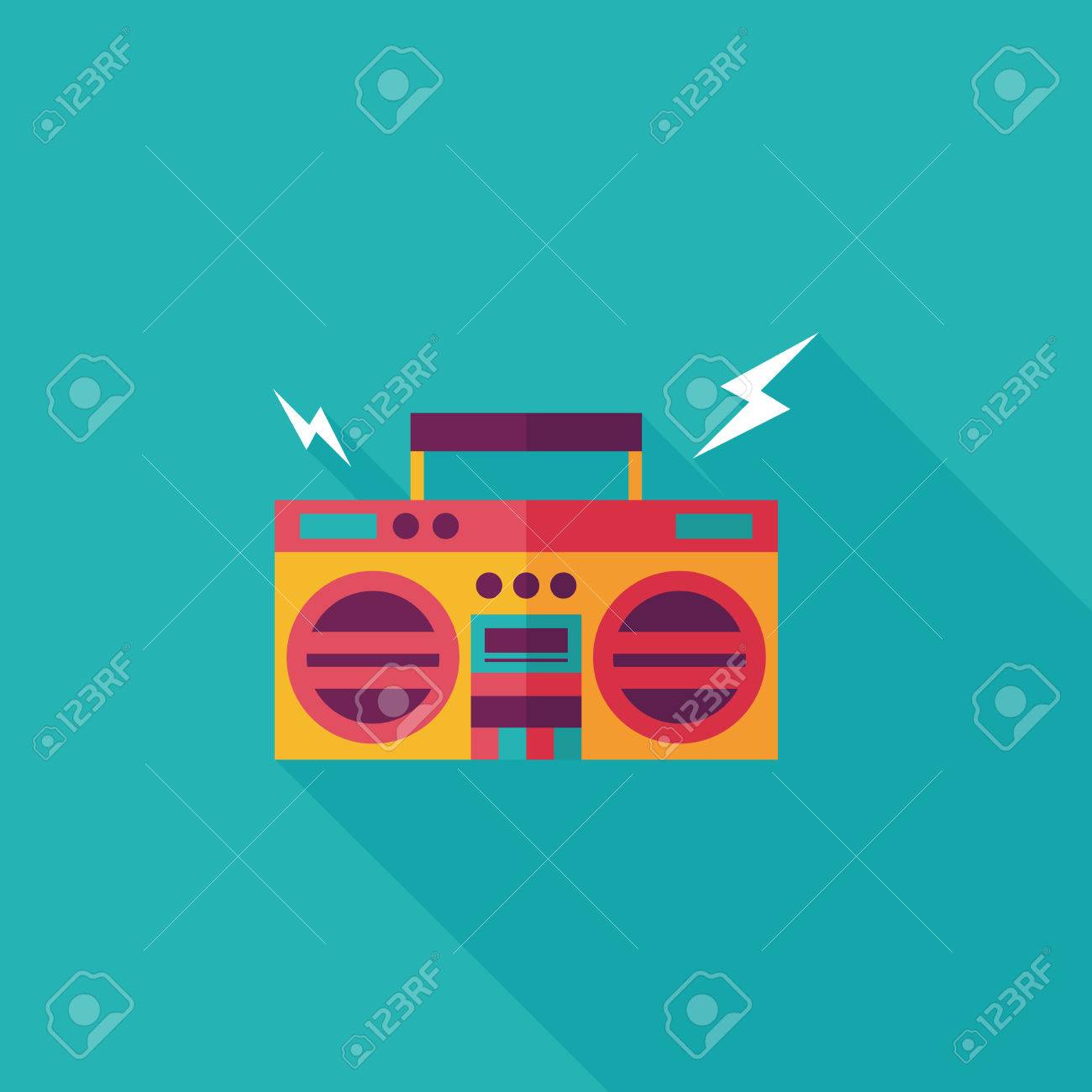 ghetto blaster audio flat icon with long shadow,eps10 - 31697246 ghetto blaster audio flat icon with long shadow,eps10 - 31697246