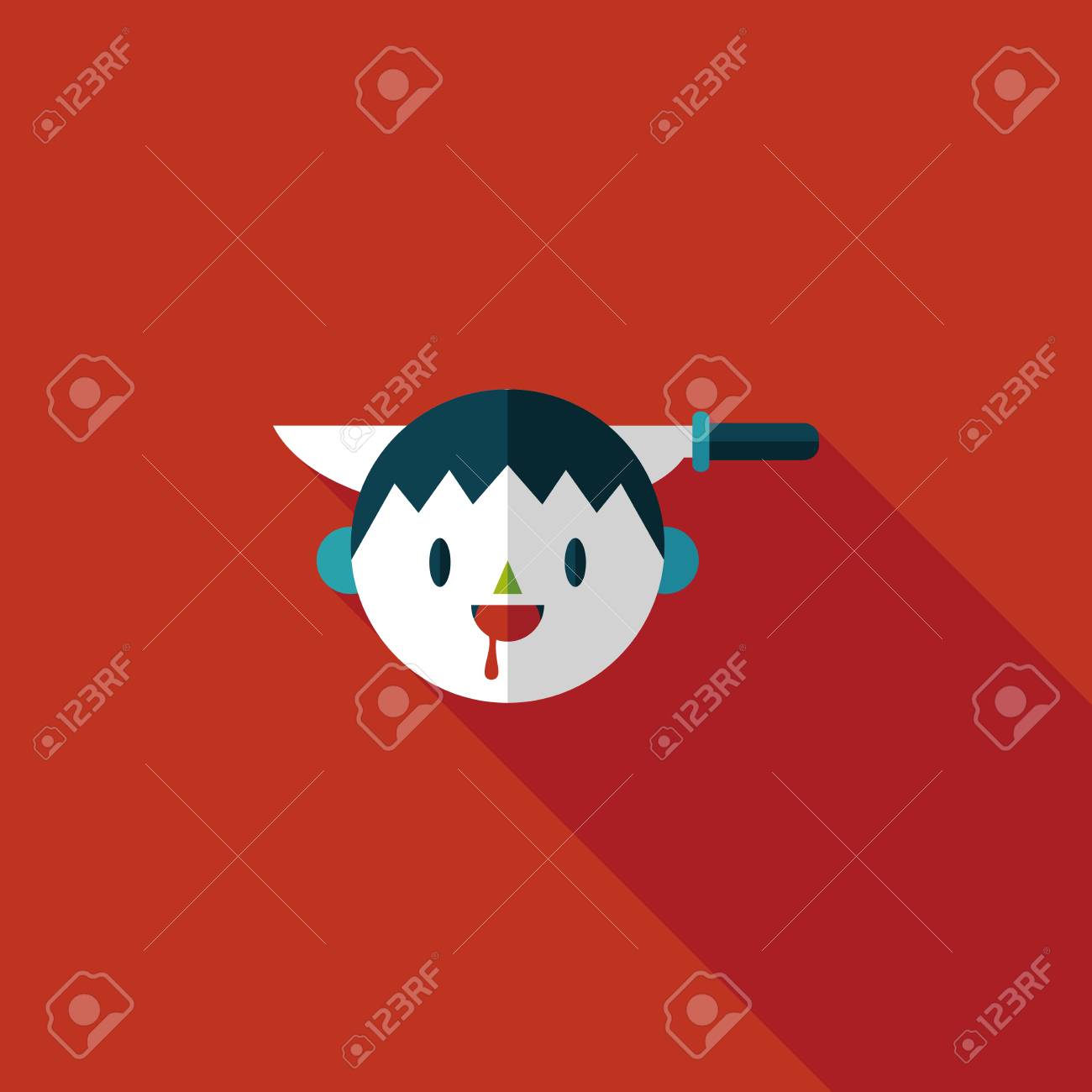 長い影とハロウィン男の子フラット アイコンのイラスト素材 ベクタ Image