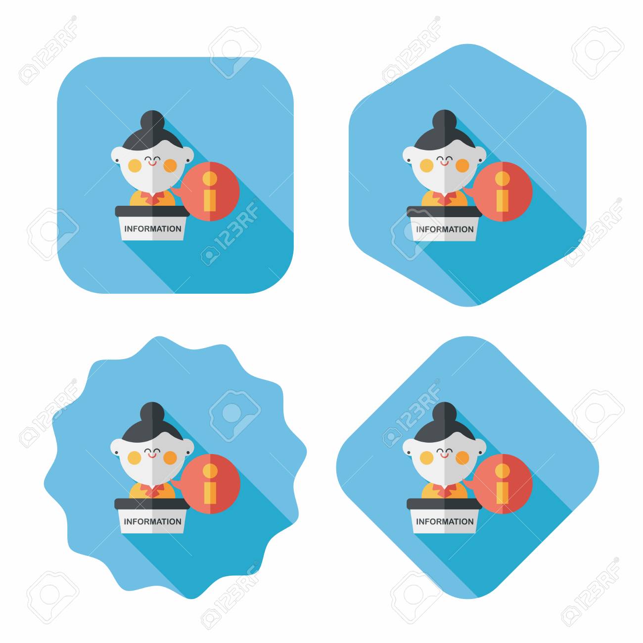 Information Counter Flat Icon With Long Shadow Royalty Free
