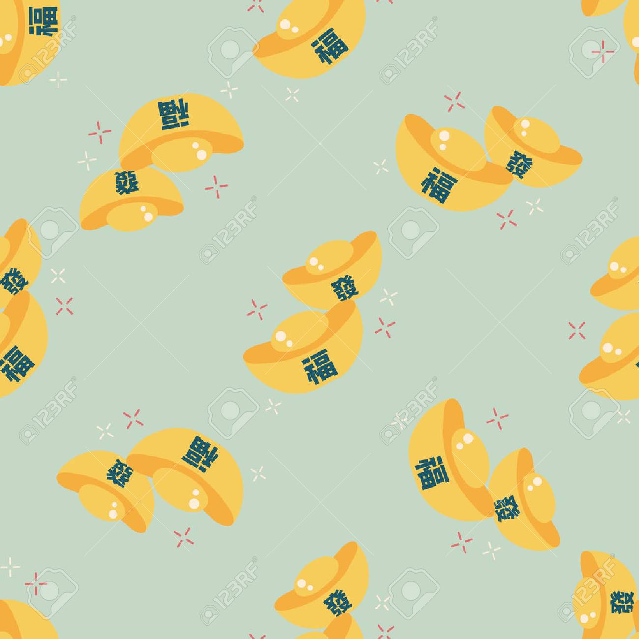 Chinese New Year flat icon with long shadow,eps10, Gold ingot with Chinese words means " wish good luck." - 39092862 Chinese New Year flat icon with long shadow,eps10, Gold ingot with Chinese words means " wish good luck." - 39092862