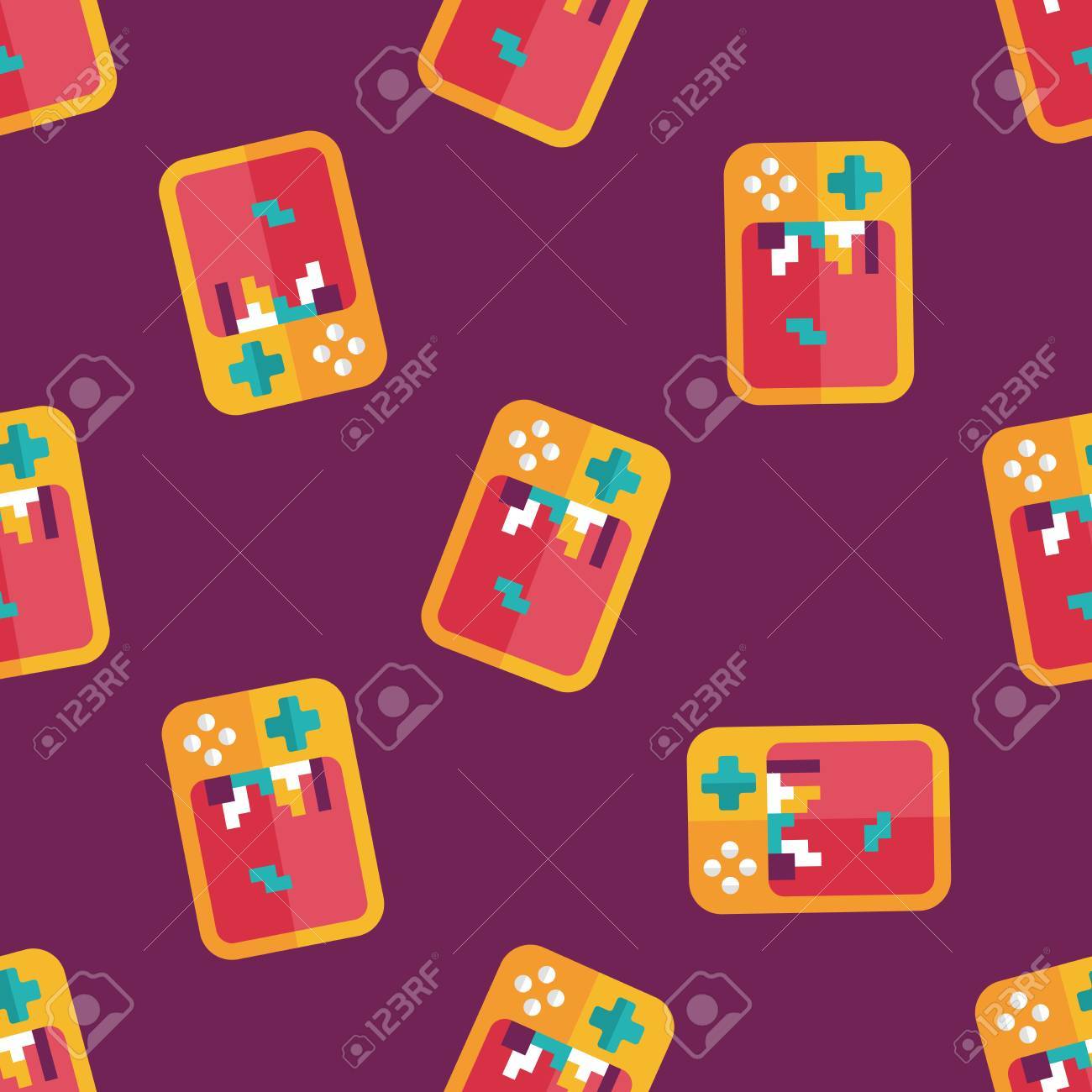 携帯型ゲーム機フラット アイコン Eps10 のシームレスなパターン背景のイラスト素材 ベクタ Image