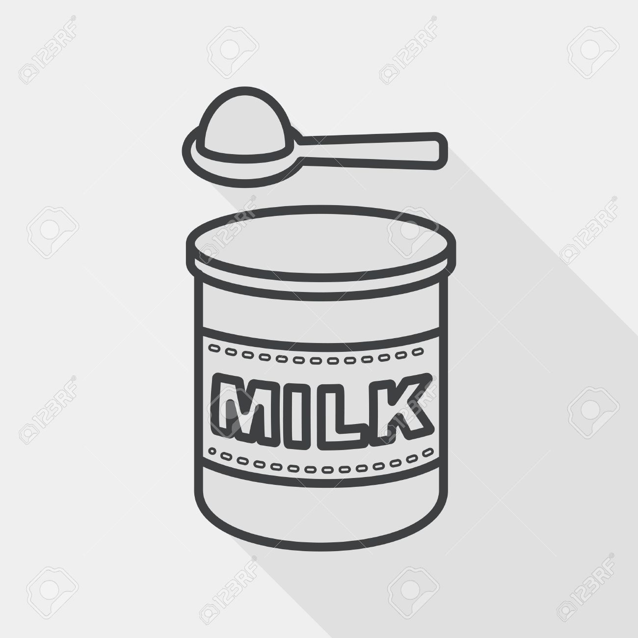 Powdered milk dairy food flat icon with long shadow,eps 10, line icon - 39491809 Powdered milk dairy food flat icon with long shadow,eps 10, line icon - 39491809