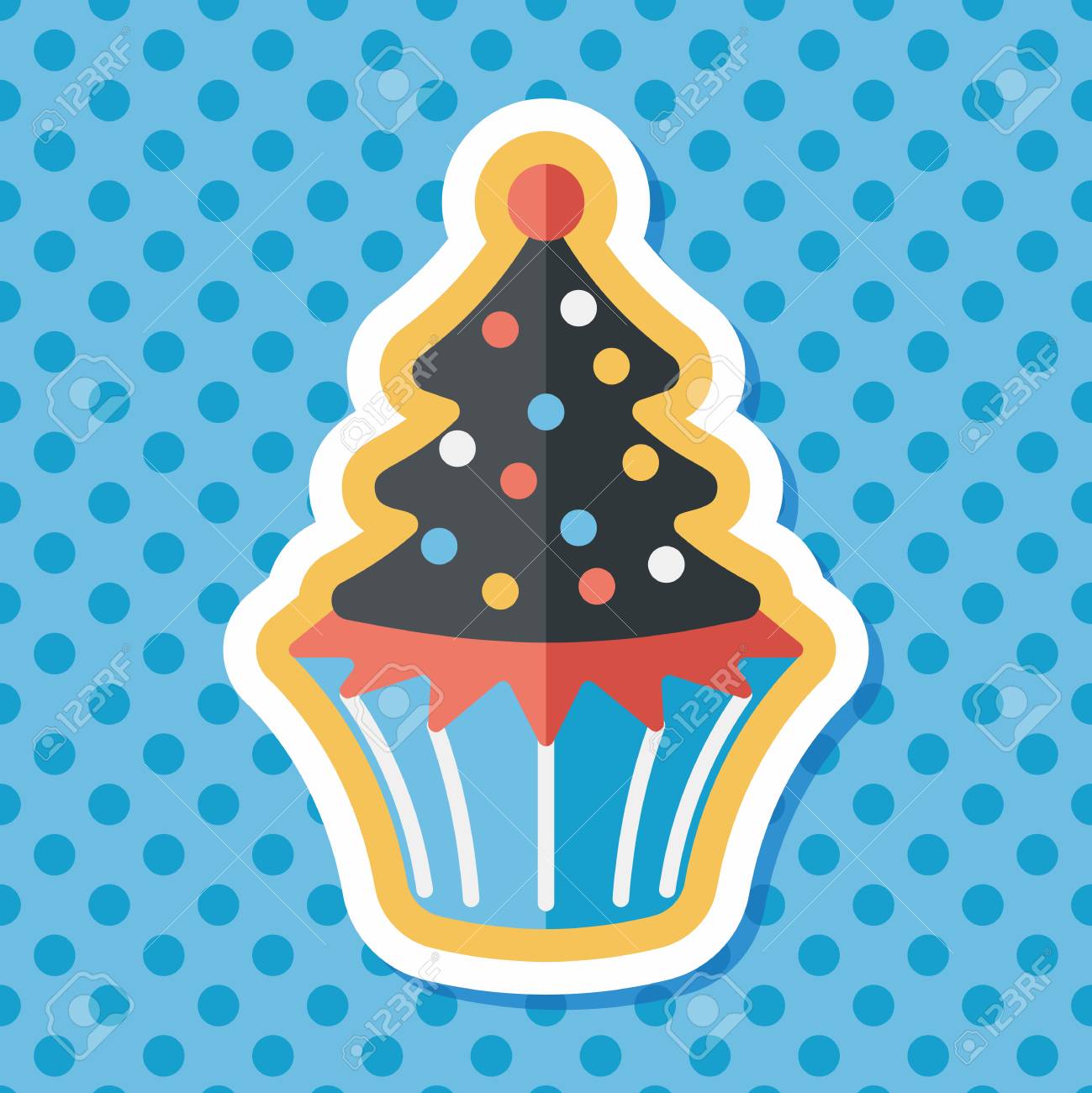 Christmas Tree Flat Icon With Long Shadow Eps10 Royalty Free Cliparts Vectors And Stock Illustration Image 48489442