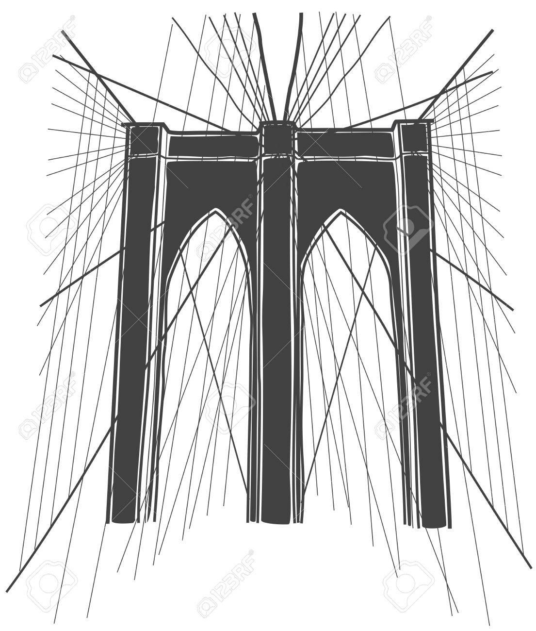 Illustration Von Brooklyn Brucke New York Lizenzfrei Nutzbare Vektorgrafiken Clip Arts Illustrationen Image