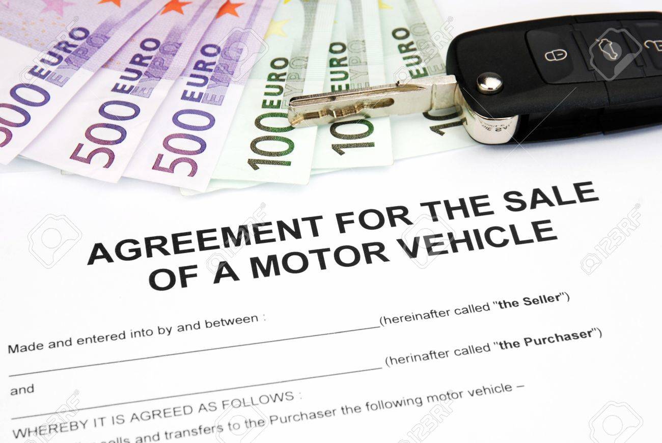 agreement document contract for sale of a motor vehicle with stock motor vehicle contract of sale