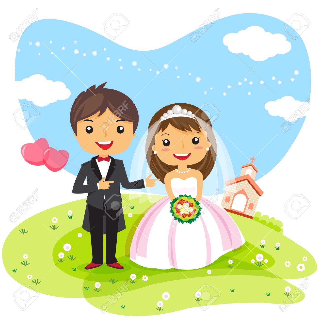 cartoon wedding