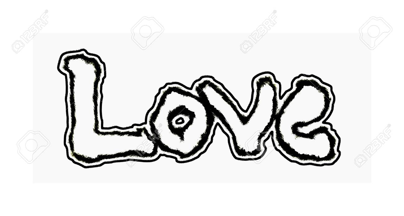 Love Painted The Word Love Hand Painted With Outset Border Artistic Word Love Love Painted The Word Love Hand Painted With Outset Border Artistic Word Love